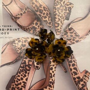 J. Crew Tortoise Print Floral Earrings